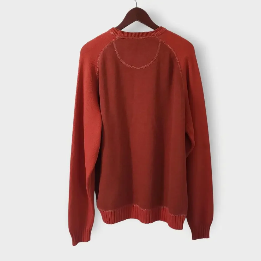 Tommy Bahama Mens Colorblock Raglan Crewneck Sweater Orange Sz XXL Preppy‎ Retro